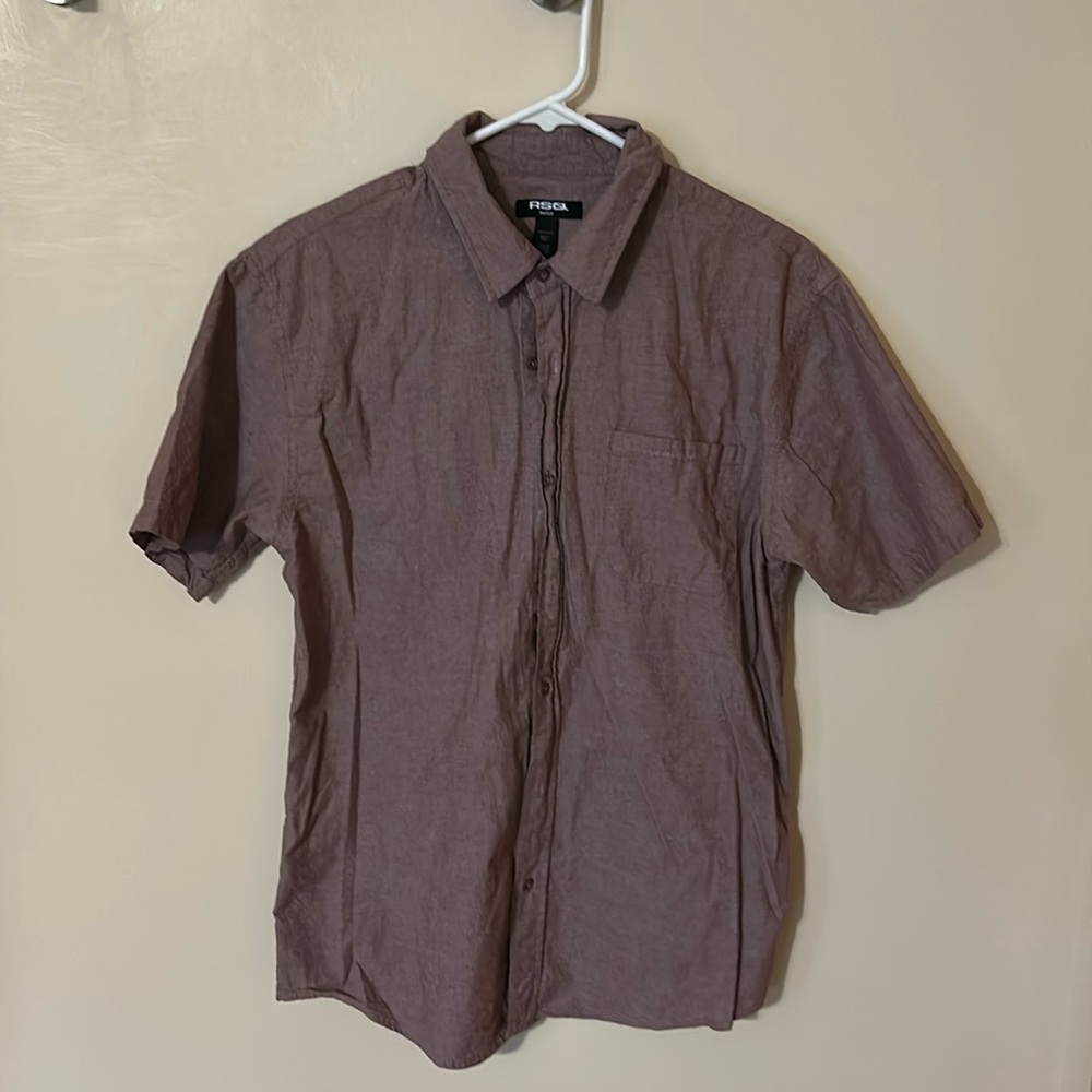 RSQ 100% Cotton men’s Short Sleeve Button Down Dress Shirt Size M